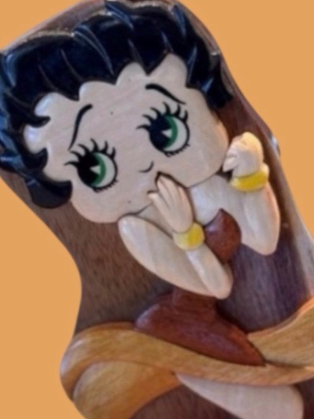 Betty Boop Wooden Puzzle Jewelry Trinket Box 1990s